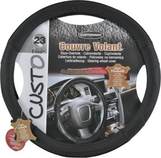 COUVRE VOLANT CUIR NOIR