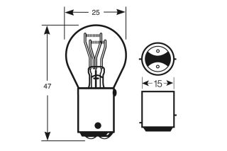 AMPOULE BA15D P21/5W 12V